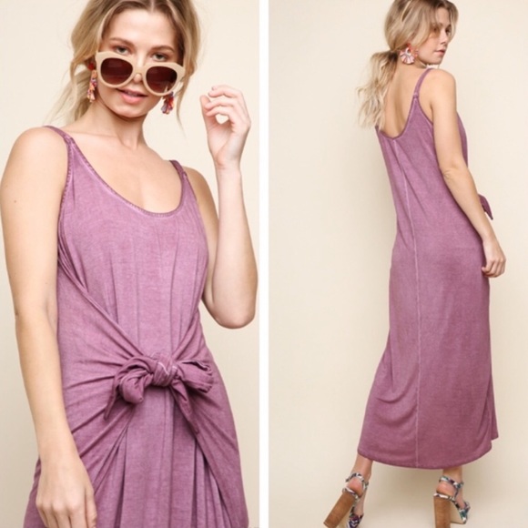 Amanda Washed Scoop Neck Waist Tie - Picture 2 of 3